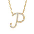 Diamond Gold Letter Necklace - P
